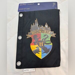 Yoobi Harry Potter Black Hogwarts Binder Zip pencil Case NWT